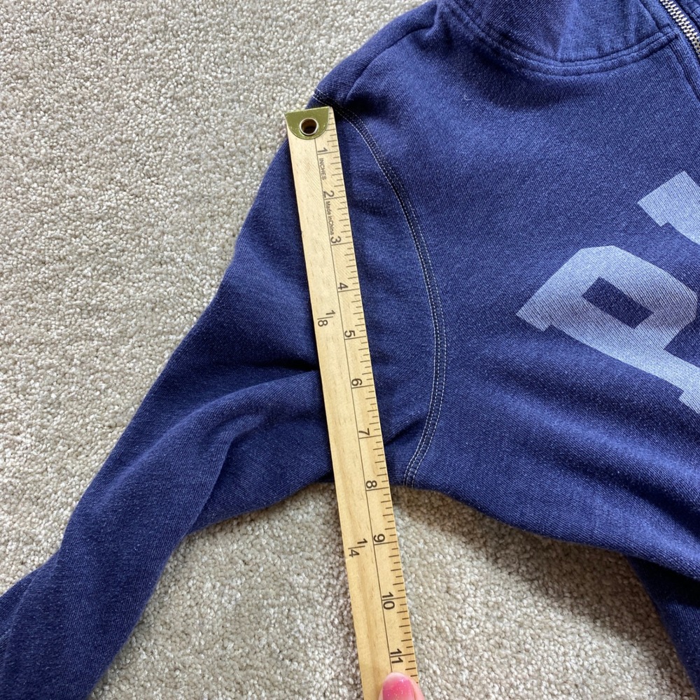 PINK Victoria's Secret Quarter Zip Pullover Womens Small Blue Excellent Striped - Picture 6 of 11